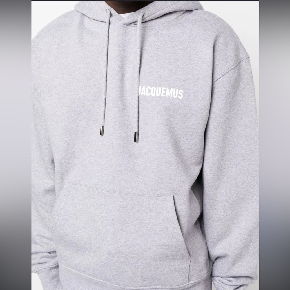 Jacquemus Gray Logo Pullover Hoodie